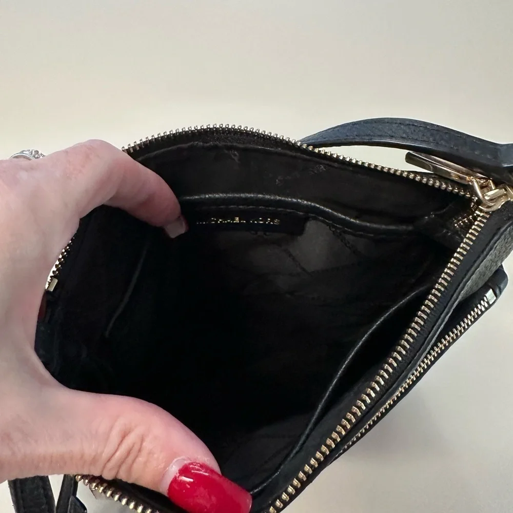 Michael Kors Black Pebble Leather Crossbody Purse